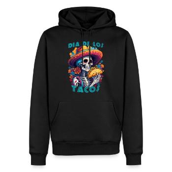 Humorvolles mexikanisches Skelett Dia de los Tacos - Männer Premium Bio Hoodie - Schwarz - Vorne - Nico (187cm)