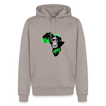 Liberia Schimpanse - Männer Premium Bio Hoodie - Taupe - Vorne - Nico (187cm)