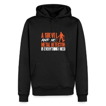 Détecteur de métaux Détection de métaux Chasse au trésor - Sweat à capuche Premium bio Homme - noir - Devant - Nico (187cm)