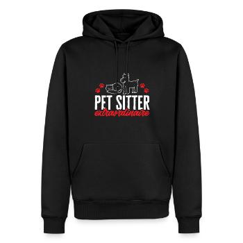 Pet Sitting Cat Dog Pet Sitter - Sweat à capuche Premium bio Homme - noir - Devant - Nico (187cm)