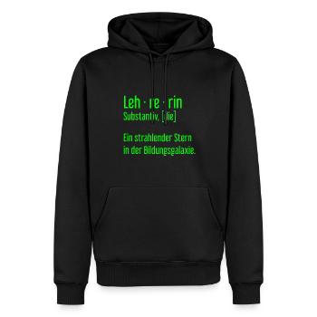 Lehrerin Lehrerinnen Schule Pädagogin Unterricht - Männer Premium Bio Hoodie - Schwarz - Vorne - Nico (187cm)