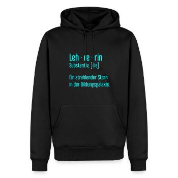 Lehrerin Lehrerinnen Schule Pädagogin Unterricht - Männer Premium Bio Hoodie - Schwarz - Vorne - Nico (187cm)