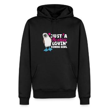 Fou à pieds bleus Oiseau de mer fou à pieds bleus - Sweat à capuche Premium bio Homme - noir - Devant - Nico (187cm)