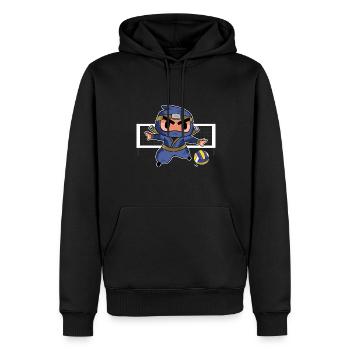 Enfants Setter Drôle de Volleyball Ninja mignon - Sweat à capuche Premium bio Homme - noir - Devant - Nico (187cm)