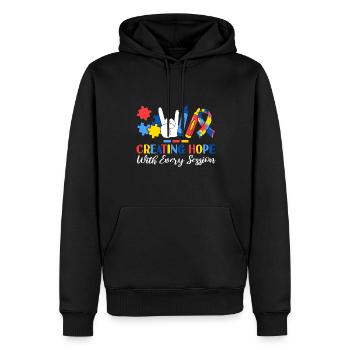 Creating Hope with Every Session Registered ABA - Männer Premium Bio Hoodie - Schwarz - Vorne - Nico (187cm)