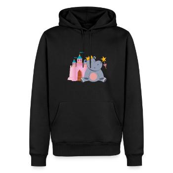 Hippopotame Hippopotame - Sweat à capuche Premium bio Homme - noir - Devant - Nico (187cm)