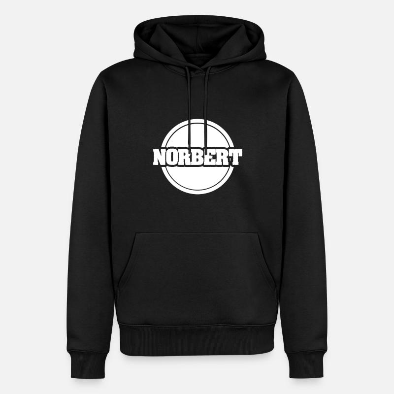 Prénom Norbert - Sweat à capuche Premium bio Homme - noir
