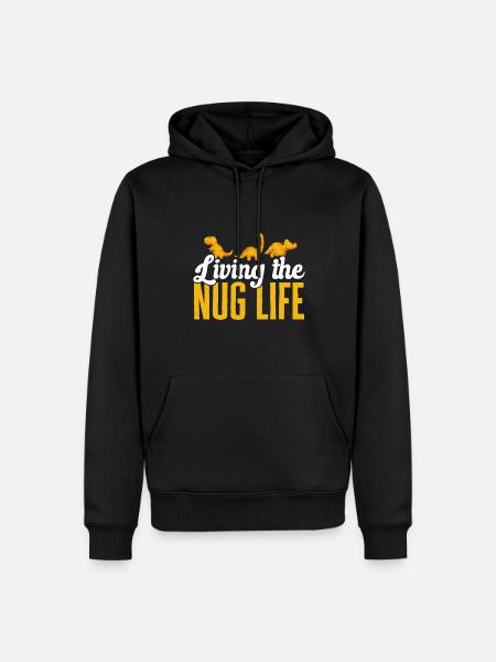 Dino Nuggets Dinosaurier Chicken Nuggets - Männer Premium Bio Hoodie - Schwarz