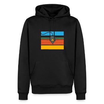 3D Drucker 3D Druck - Männer Premium Bio Hoodie - Schwarz - Vorne - Nico (187cm)