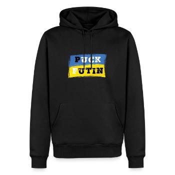 Puck Futin - Ukraine - Männer Premium Bio Hoodie - Schwarz - Vorne - Nico (187cm)