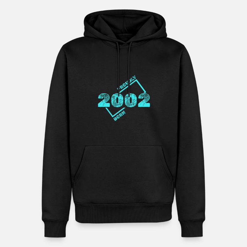 Jahr 2002 - Männer Premium Bio Hoodie - Schwarz
