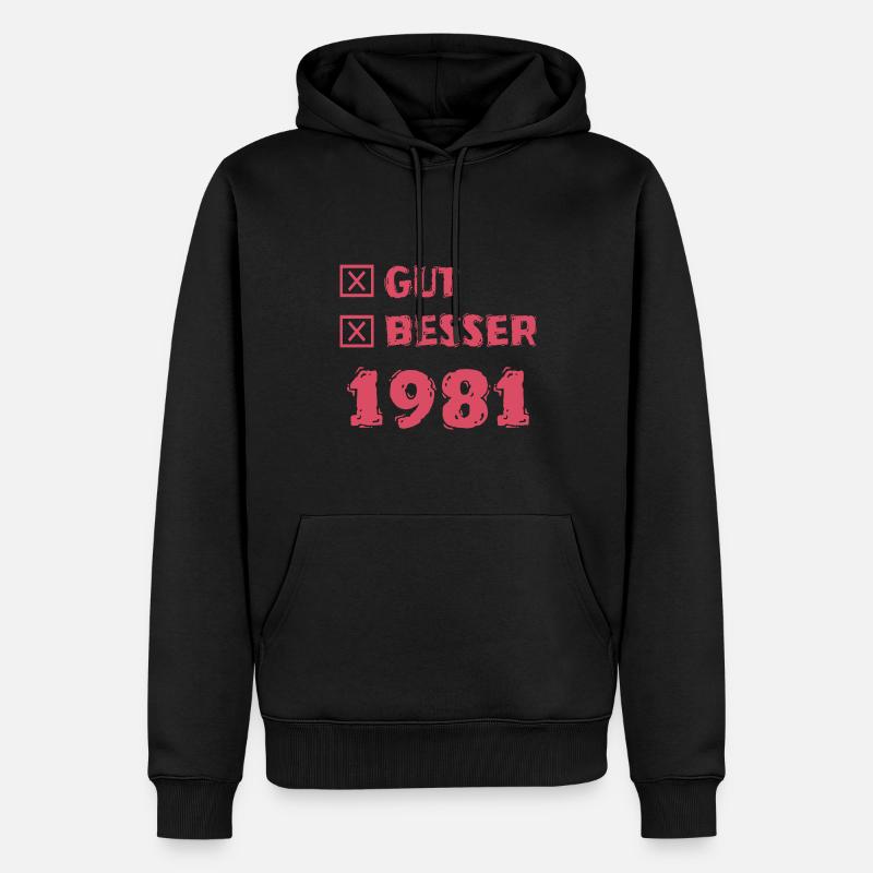 Jahr 1981 - Männer Premium Bio Hoodie - Schwarz