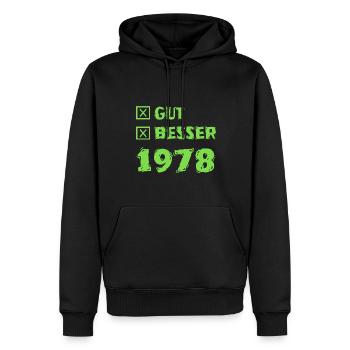 Besser 1978 - Männer Premium Bio Hoodie - Schwarz - Vorne - Nico (187cm)