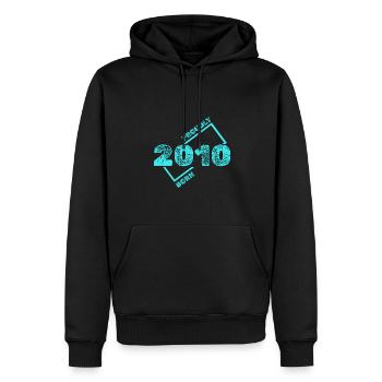 Né en 2010 - Sweat à capuche Premium bio Homme - noir - Devant - Nico (187cm)