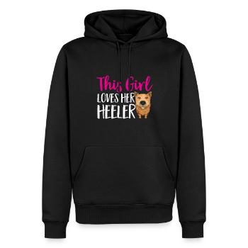 Australian Cattle Dog Red Blue Heeler - Men’s Premium Organic Hoodie - black - Front - Nico (187cm)