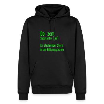 Dozent Dozenten Schule Pädagoge Unterricht - Männer Premium Bio Hoodie - Schwarz - Vorne - Nico (187cm)