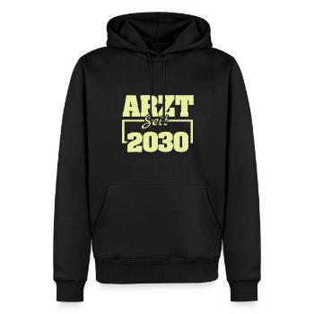 2030 - Männer Premium Bio Hoodie - Schwarz - Vorne - Nico (187cm)