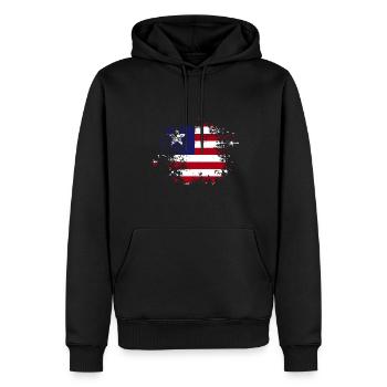 Drapeau du Libéria Libériens - Sweat à capuche Premium bio Homme - noir - Devant - Nico (187cm)
