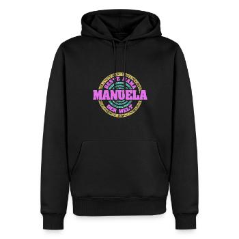 Mutter Manuela - Männer Premium Bio Hoodie - Schwarz - Vorne - Nico (187cm)