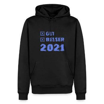Besser 2021 - Männer Premium Bio Hoodie - Schwarz - Vorne - Nico (187cm)