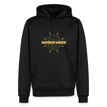Job Baggerfahrer - Männer Premium Bio Hoodie - Schwarz - Vorne - Nico (187cm)
