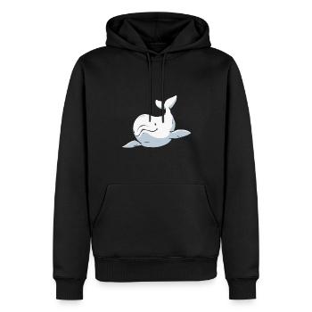 Weißwal Beluga Wal - Männer Premium Bio Hoodie - Schwarz - Vorne - Nico (187cm)