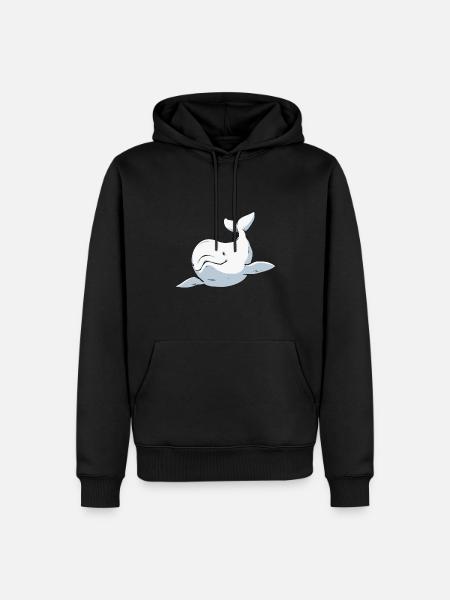 White Whale Beluga Whale - Men’s Premium Organic Hoodie - black