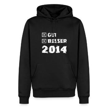 Besser 2014 - Männer Premium Bio Hoodie - Schwarz - Vorne - Nico (187cm)