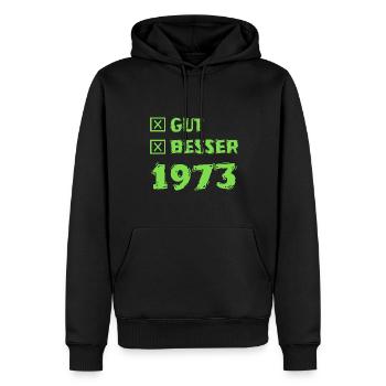 Besser 1973 - Männer Premium Bio Hoodie - Schwarz - Vorne - Nico (187cm)