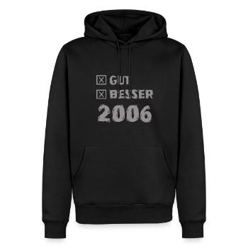 Better 2006 - Men’s Premium Organic Hoodie - black - Front - Nico (187cm)