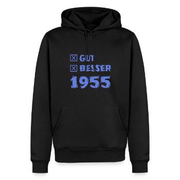 Better 1955 - Men’s Premium Organic Hoodie - black - Front - Nico (187cm)