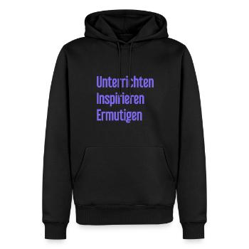 Enseigner, inspirer, encourager - Sweat à capuche Premium bio Homme - noir - Devant - Nico (187cm)
