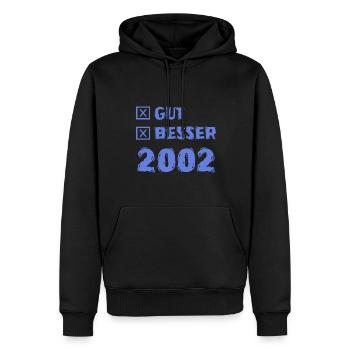 Better 2002 - Men’s Premium Organic Hoodie - black - Front - Nico (187cm)