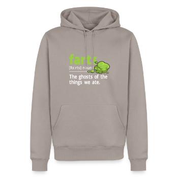 Furz Furzen Pupsen - Männer Premium Bio Hoodie - Taupe - Vorne - Nico (187cm)