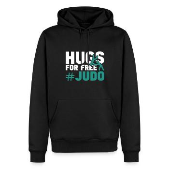 Judo Umarmungen für kostenlos lustige Kampfkünste und Judoka - Männer Premium Bio Hoodie - Schwarz - Vorne - Nico (187cm)