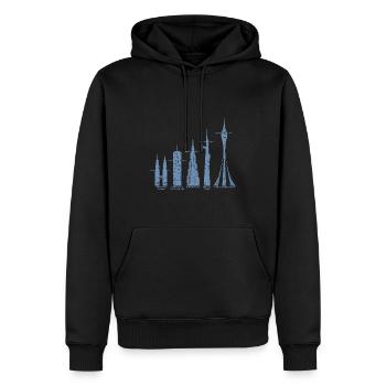 Tallest Skyscrapers Clouds Buildings Mega Towers - Men’s Premium Organic Hoodie - black - Front - Nico (187cm)