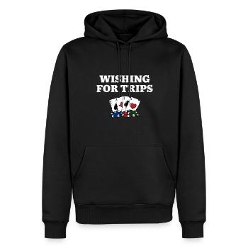 Wishing for Trips Casino Gambler Gambling Bettor - Männer Premium Bio Hoodie - Schwarz - Vorne - Nico (187cm)