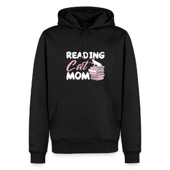 Les amateurs de livres de chats lisent des livres - Sweat à capuche Premium bio Homme - noir - Devant - Nico (187cm)