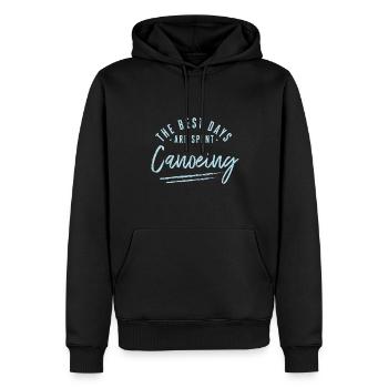 The Best Days Are Spent Canoeing Sayings Canoe - Men’s Premium Organic Hoodie - black - Front - Nico (187cm)