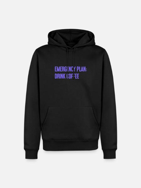 Kaffee-Notfallplan - Männer Premium Bio Hoodie - Schwarz