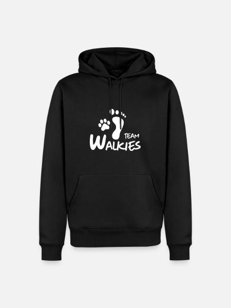 team walkies dog paw footprint - Men’s Premium Organic Hoodie - black