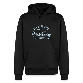 The Best Days Are Spent Yachting Sayings - Männer Premium Bio Hoodie - Schwarz - Vorne - Nico (187cm)