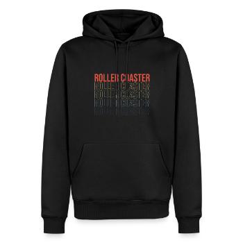 Parc à thème Retro Amusement Park Vintage Roller Coa - Sweat à capuche Premium bio Homme - noir - Devant - Nico (187cm)