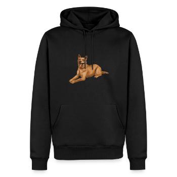 Bouvier australien Red Blue Heeler - Sweat à capuche Premium bio Homme - noir - Devant - Nico (187cm)