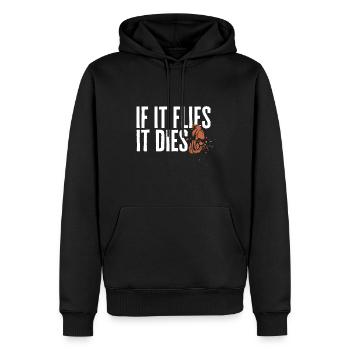 Tir au piège Tir au pigeon en argile Skeet - Sweat à capuche Premium bio Homme - noir - Devant - Nico (187cm)