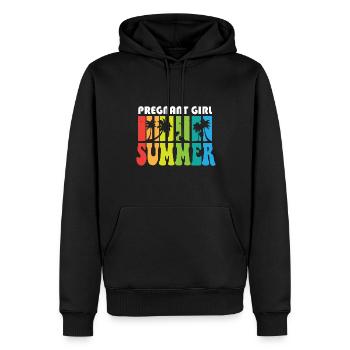 Pregnant Girl Summer Baby Announcement Pregnancy - Männer Premium Bio Hoodie - Schwarz - Vorne - Nico (187cm)