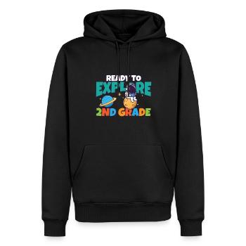 First Day Of School Day Ready to Explore 2nd - Männer Premium Bio Hoodie - Schwarz - Vorne - Nico (187cm)