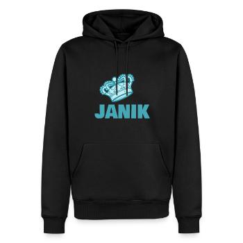 Janik - Sweat à capuche Premium bio Homme - noir - Devant - Nico (187cm)