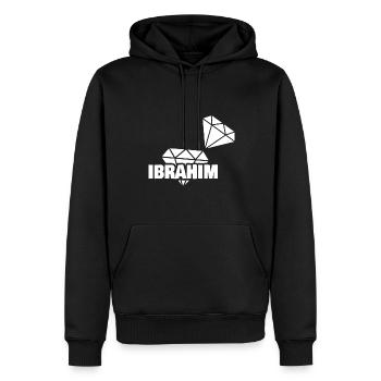 Précieux Ibrahim - Sweat à capuche Premium bio Homme - noir - Devant - Nico (187cm)
