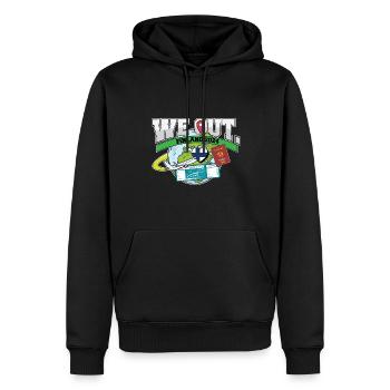 Nous voyageons en Finlande en famille - Sweat à capuche Premium bio Homme - noir - Devant - Nico (187cm)